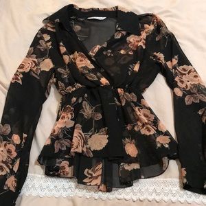 Rose print blouse